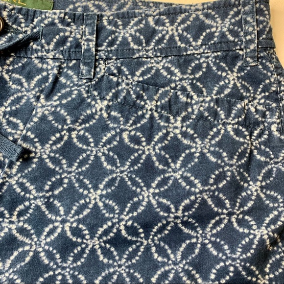 LAUREN RALPH LAUREN LRL Blue & White Shibori Cotton Drawstring Shorts size 10 - Picture 3 of 8